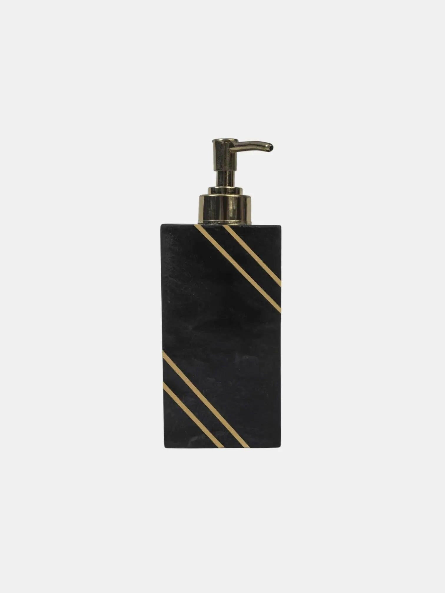 Black Marble Bathroom Set with Gold Inlay.