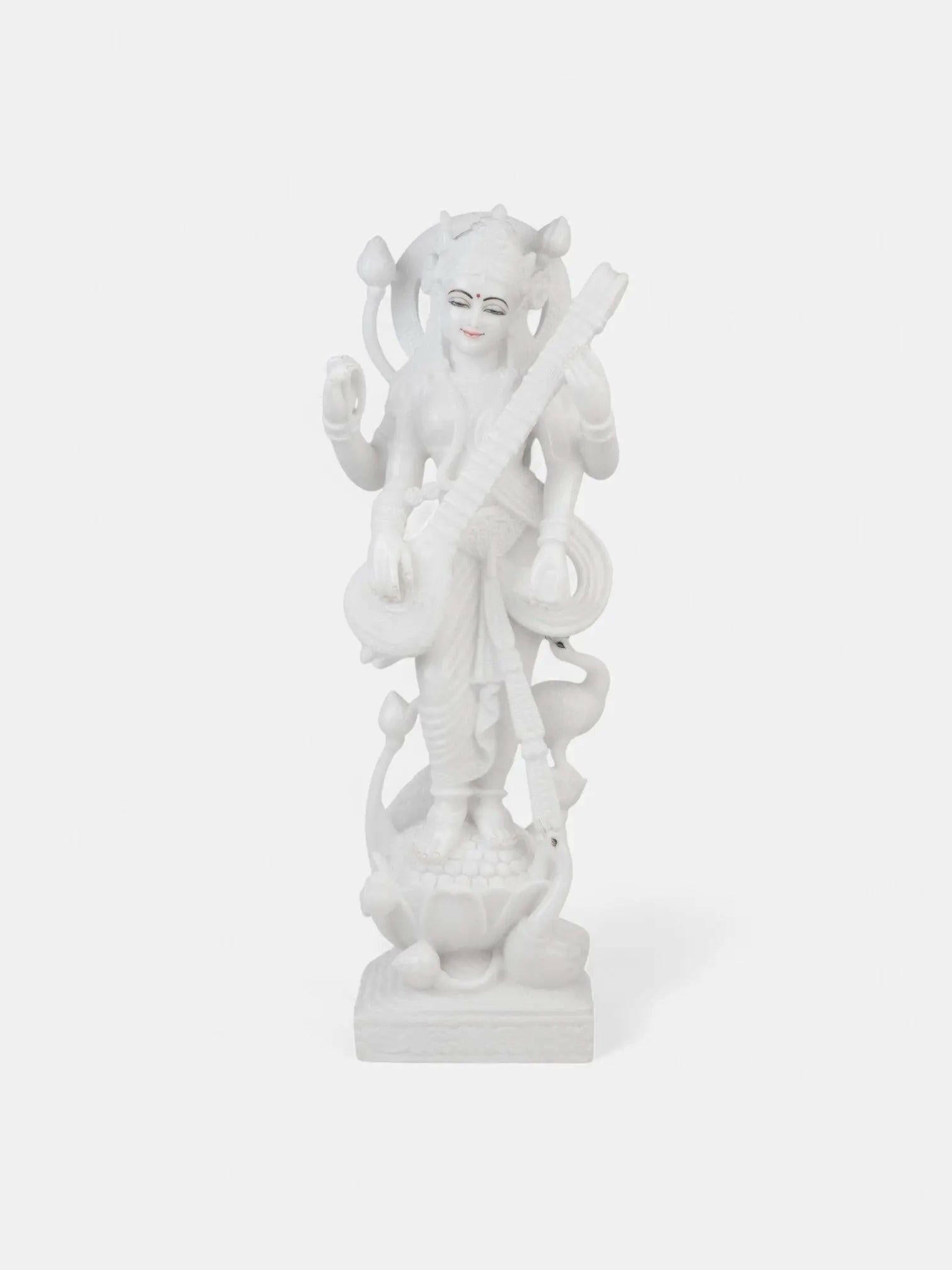 Marble Statue of Goddess Saraswati.