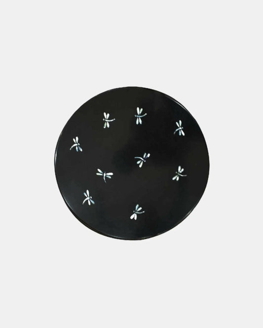 Dragonfly Serenade Black Marble Tabletop.