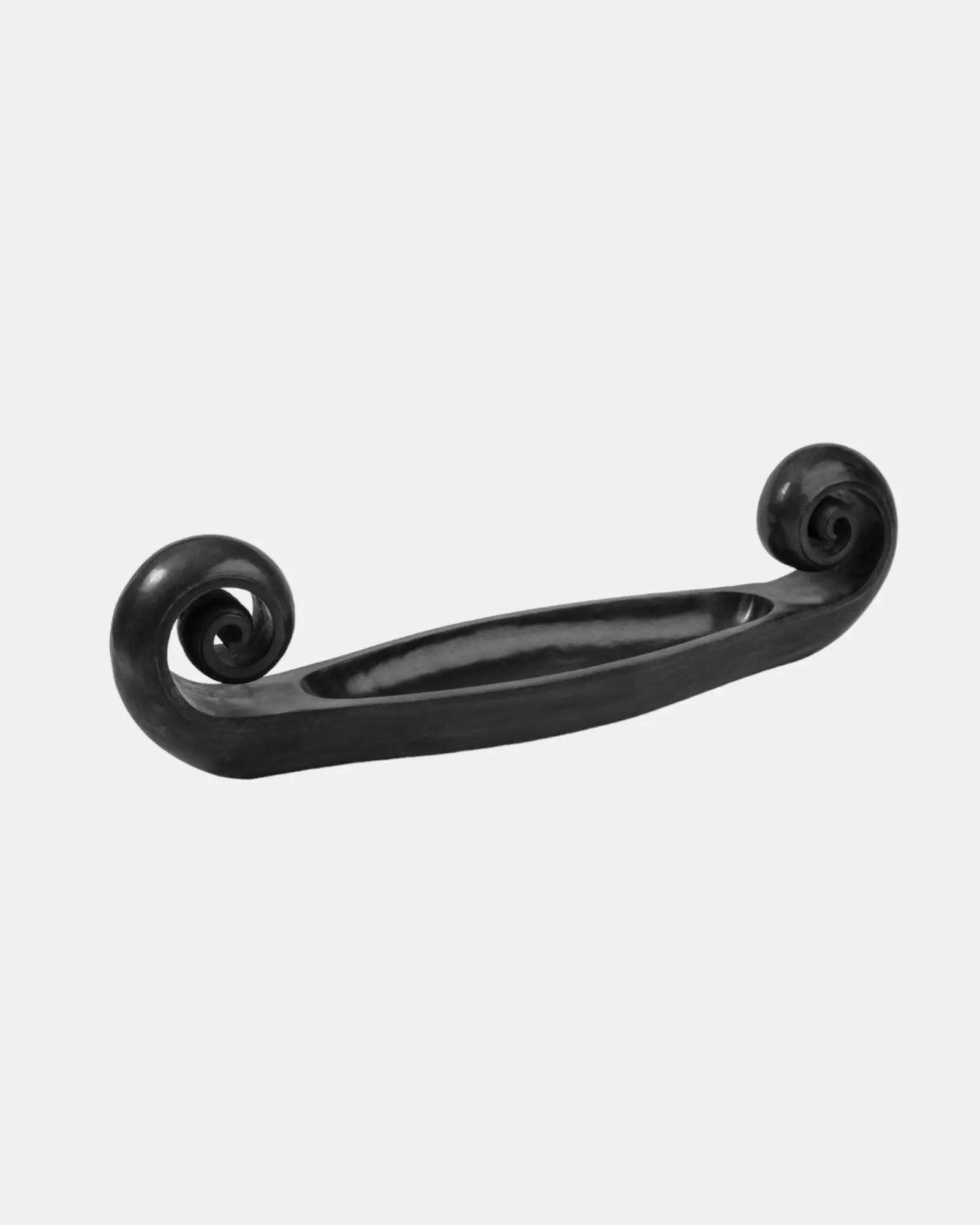 Serpentine Scroll Black Marble.