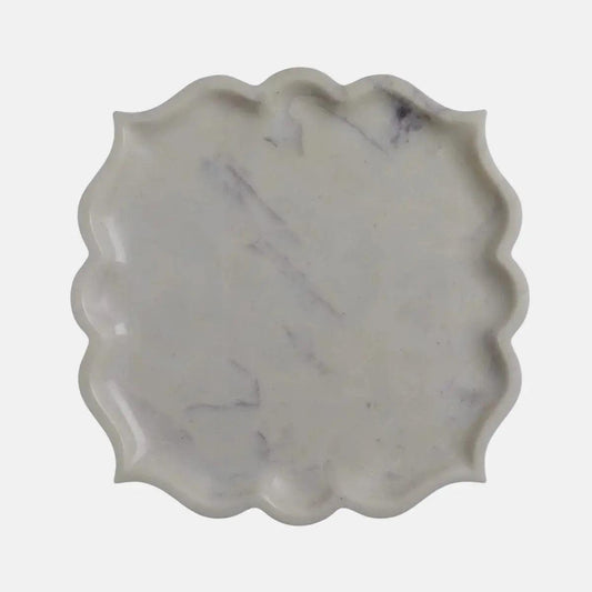 White Marble Dining Maroc Platter Artifact Stonex