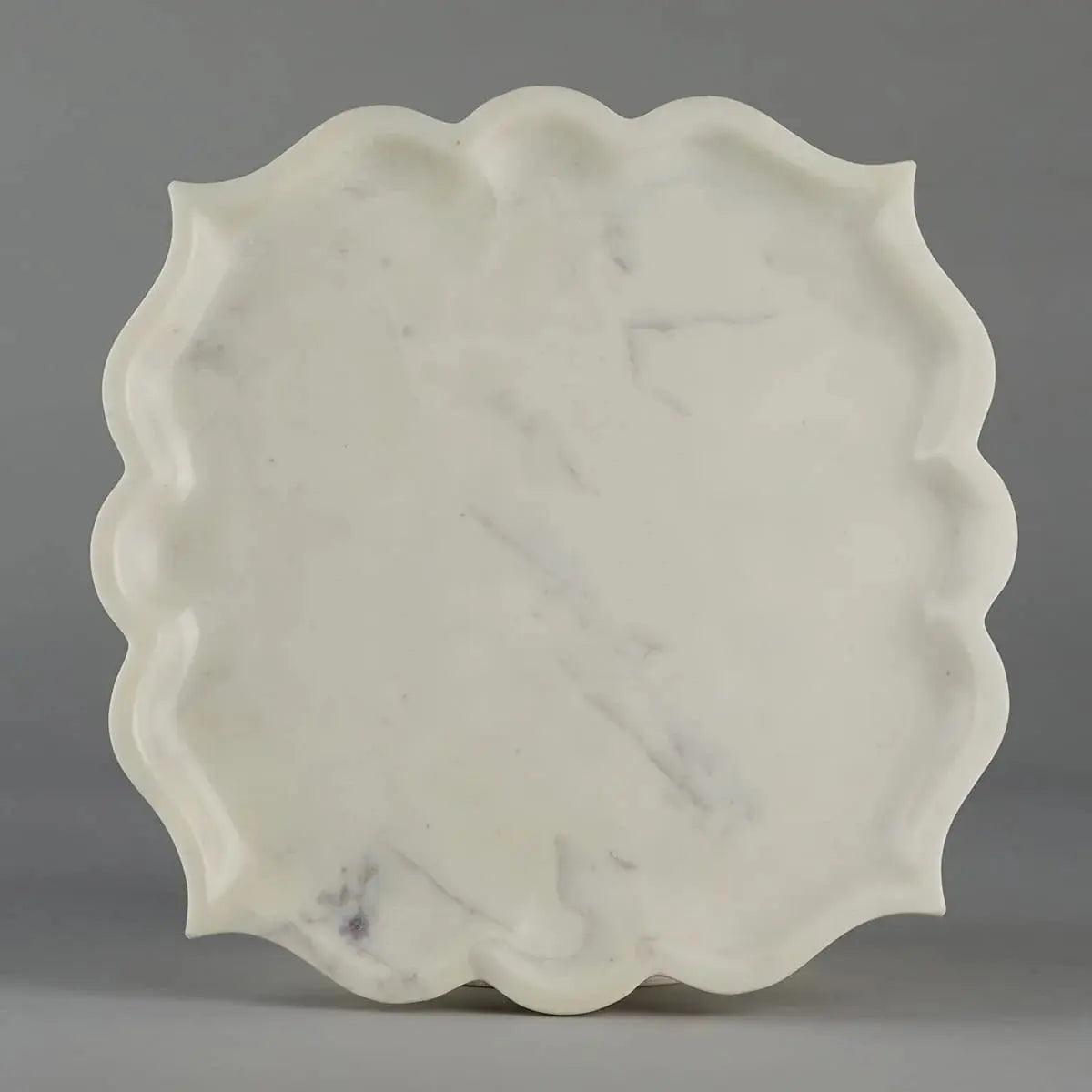 White Marble Dining Maroc Platter Artifact Stonex