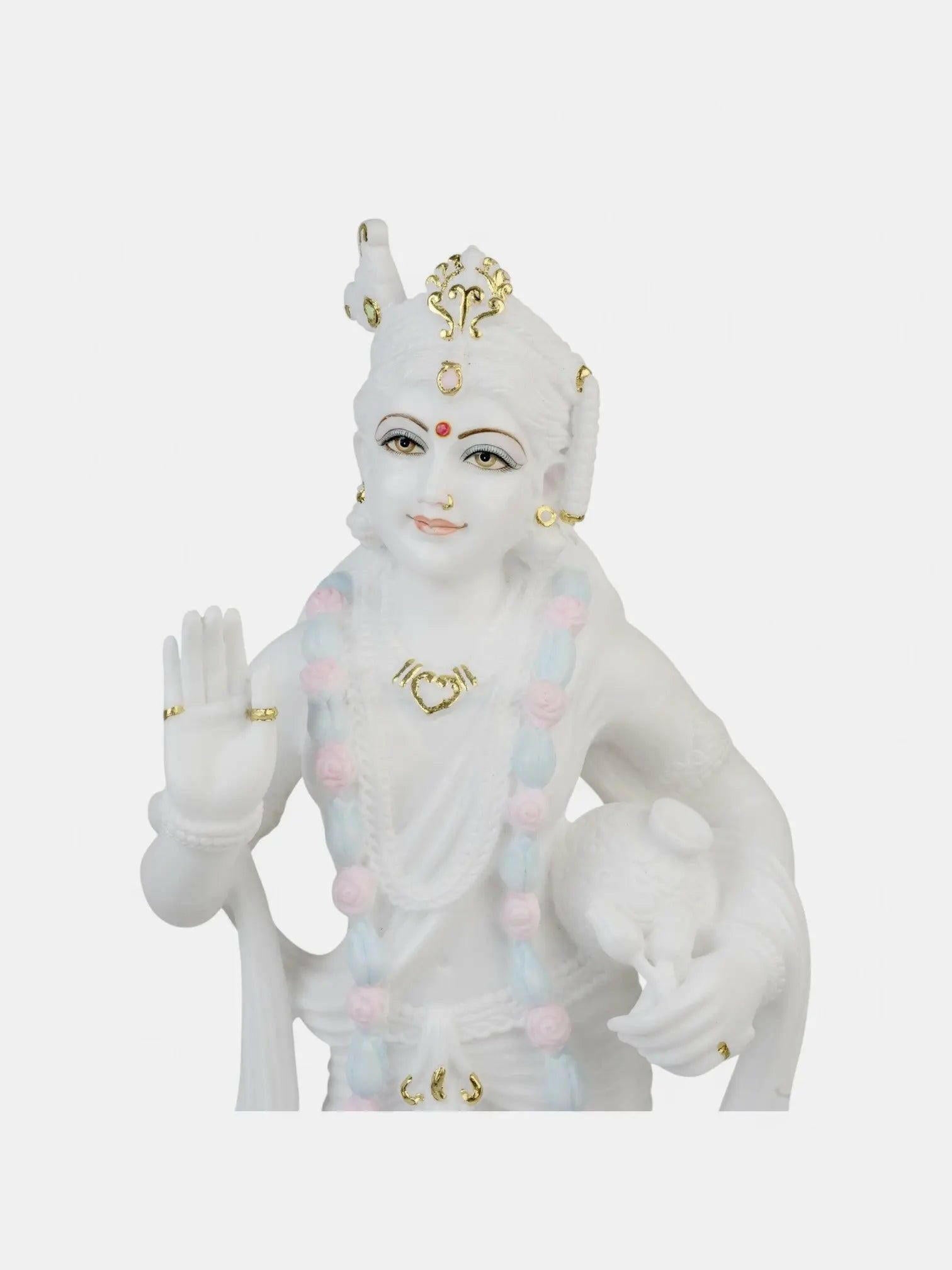 Radha Krishna White Marble Moorti.