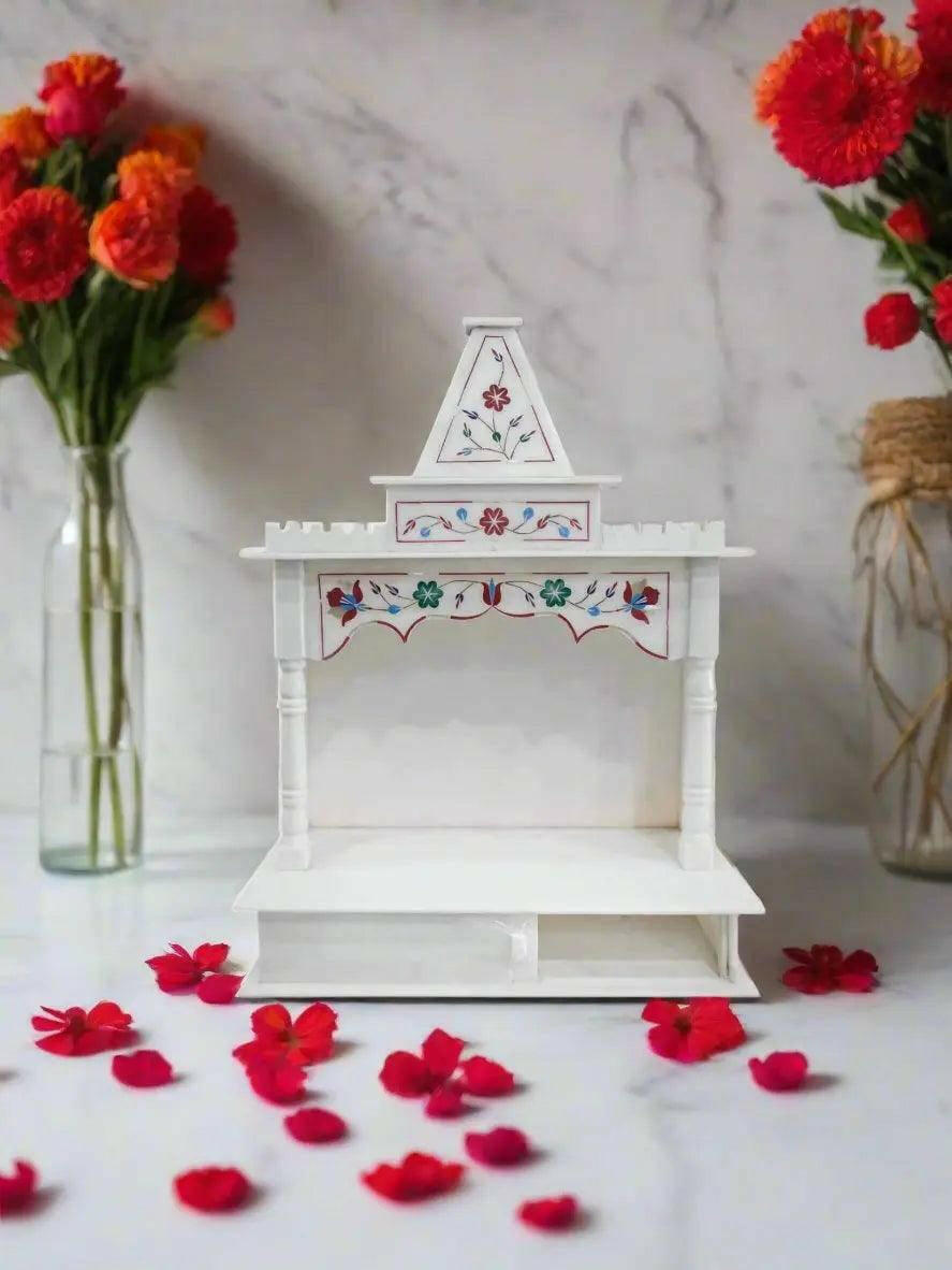 Red Inlay Marble Temple for Home.