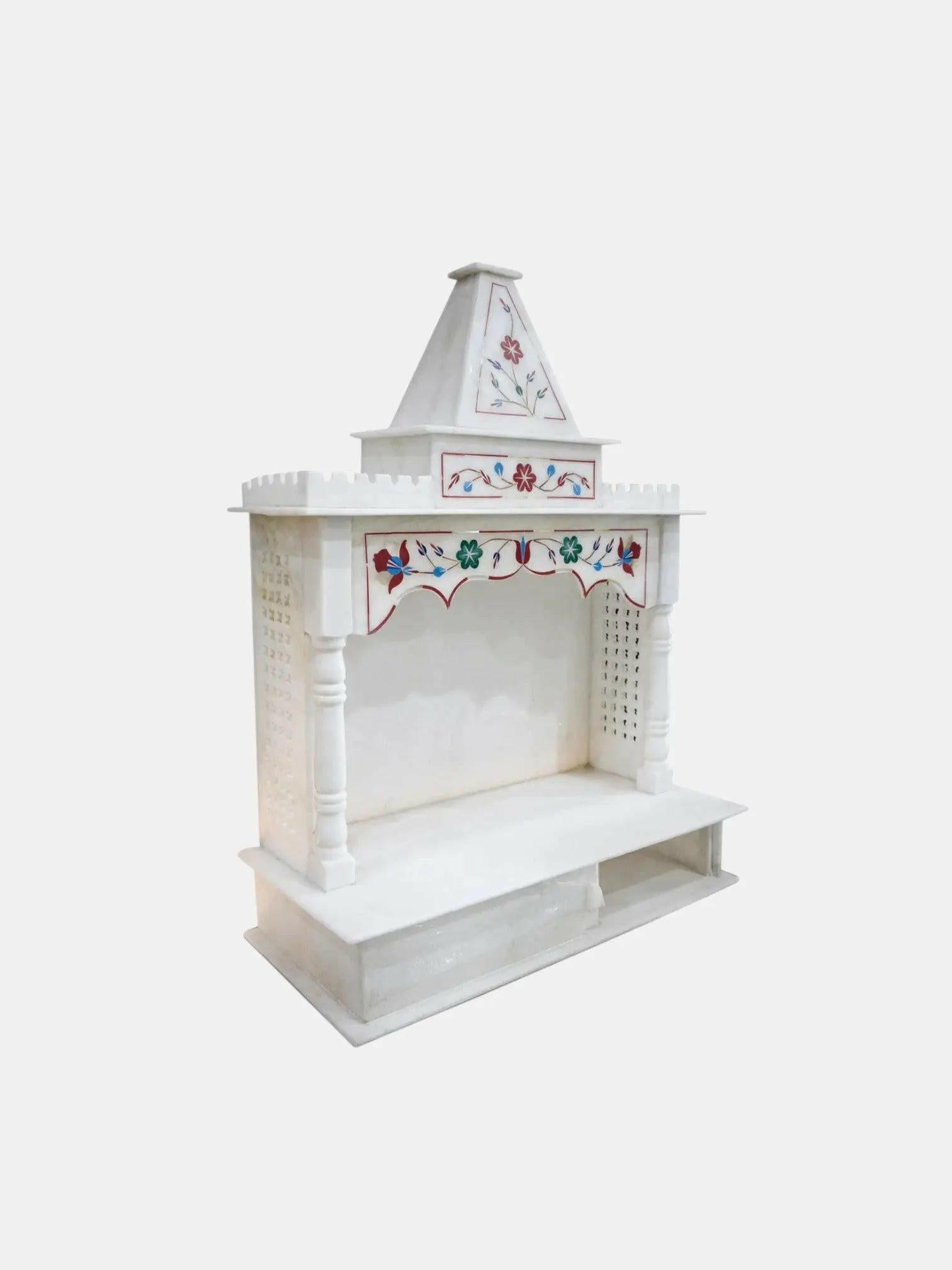 Red Inlay Marble Temple for Home.