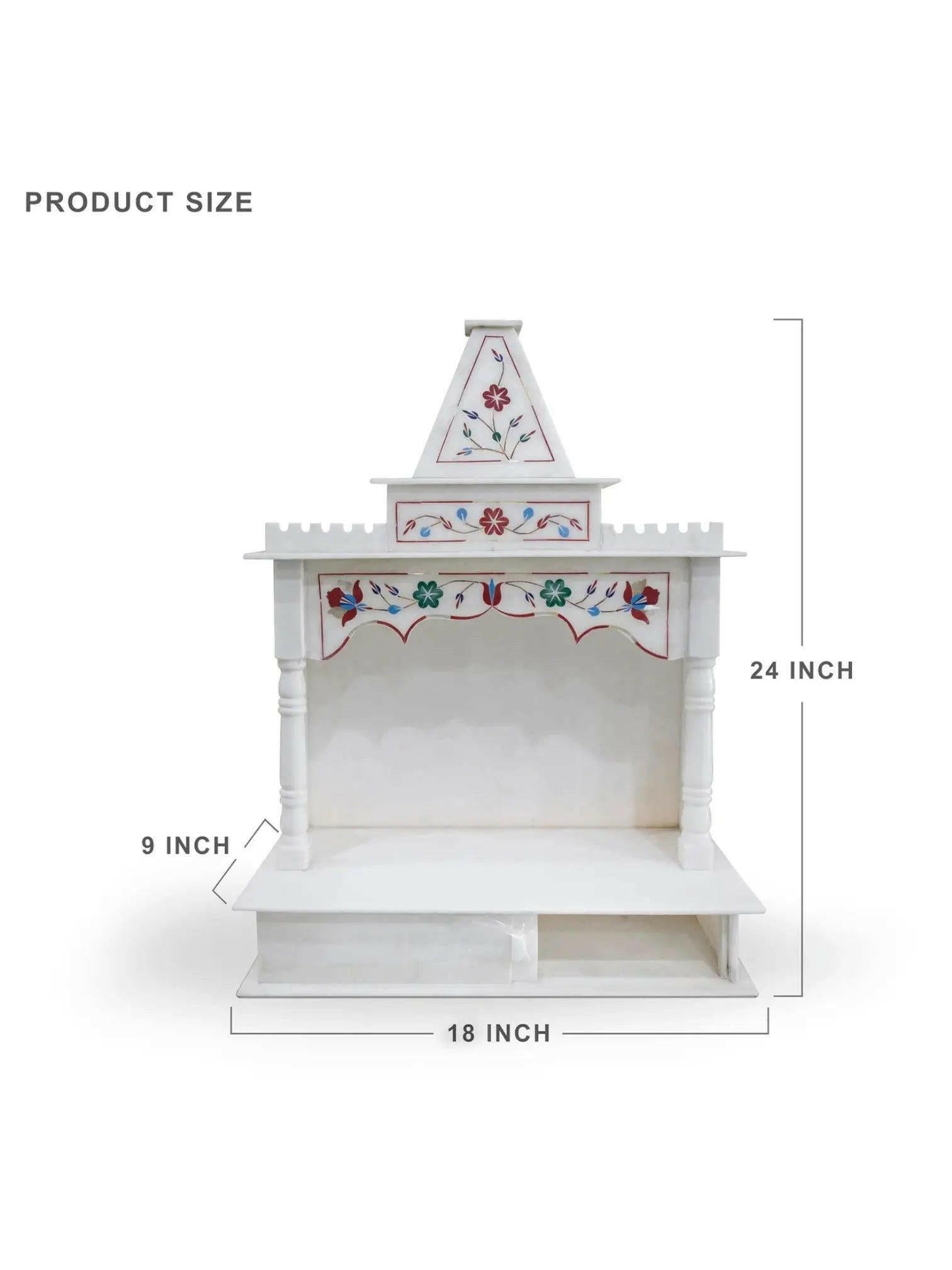 Red Inlay Marble Temple for Home.