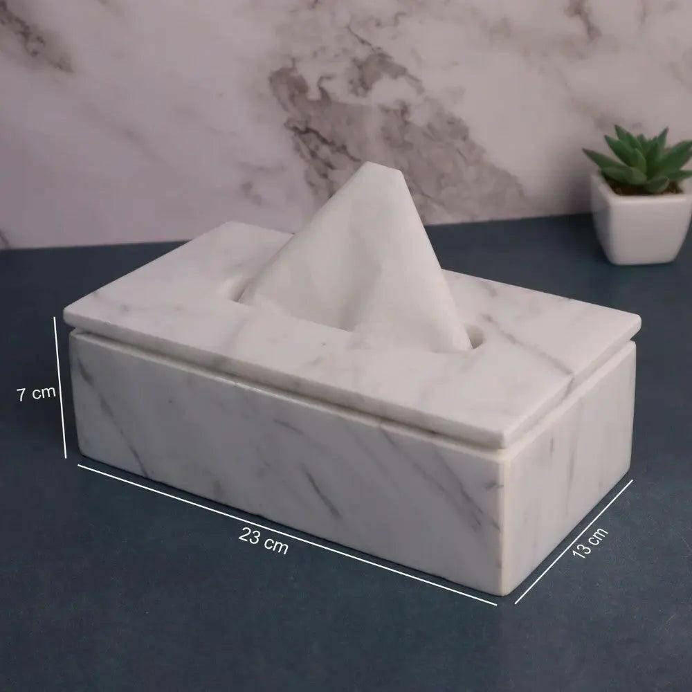 Statuario Marble Tissue Box Holder.