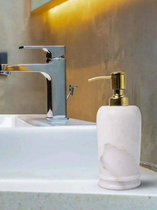 Stunning Statuario Marble Soap Dispenser.