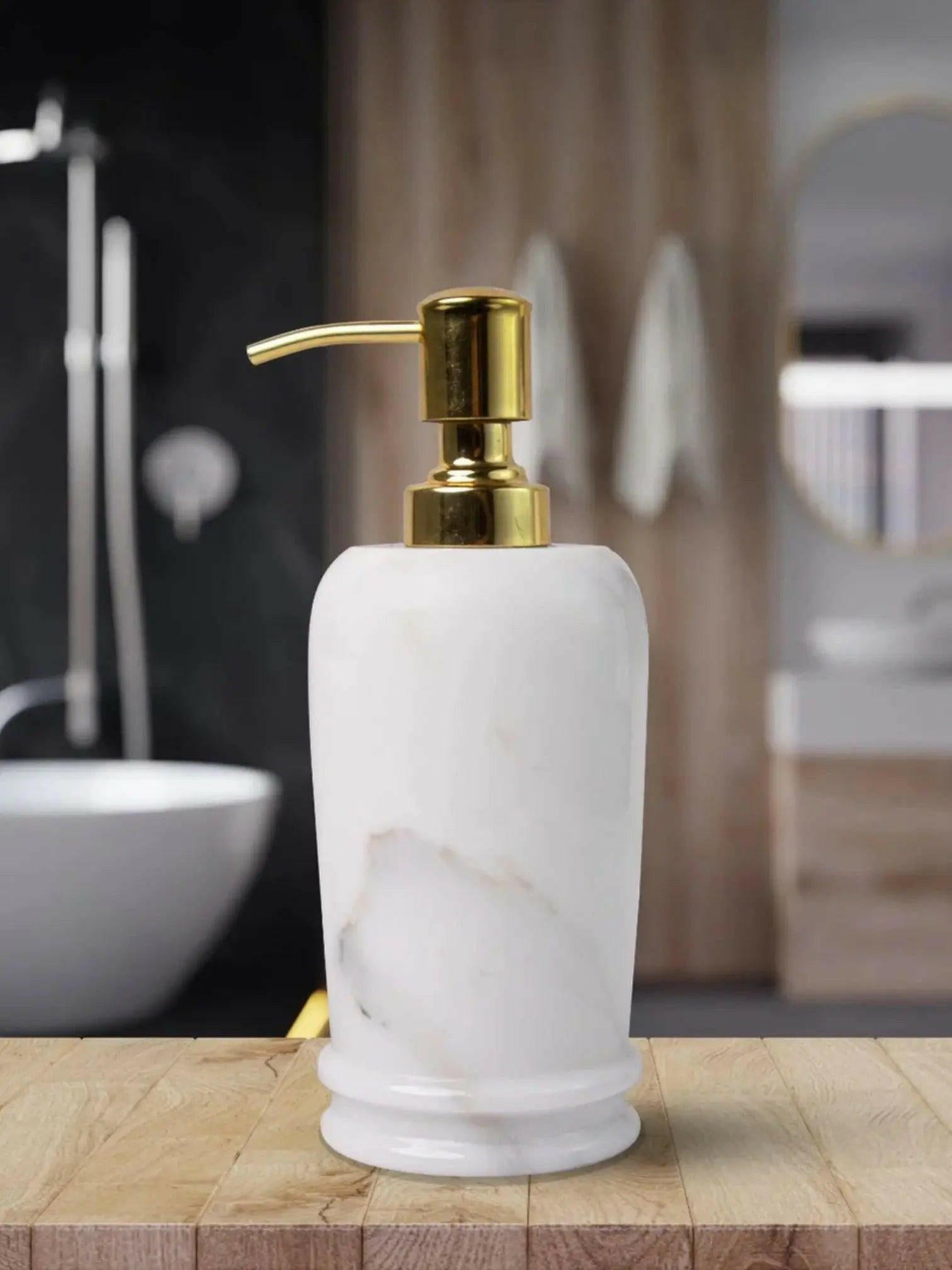 Stunning Statuario Marble Soap Dispenser.