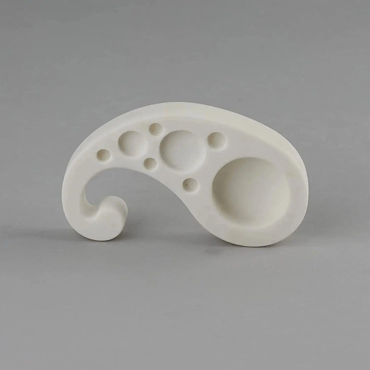 Paisley Tea Light Holder - Handcrafted White Marble Accent Artifact Stonex