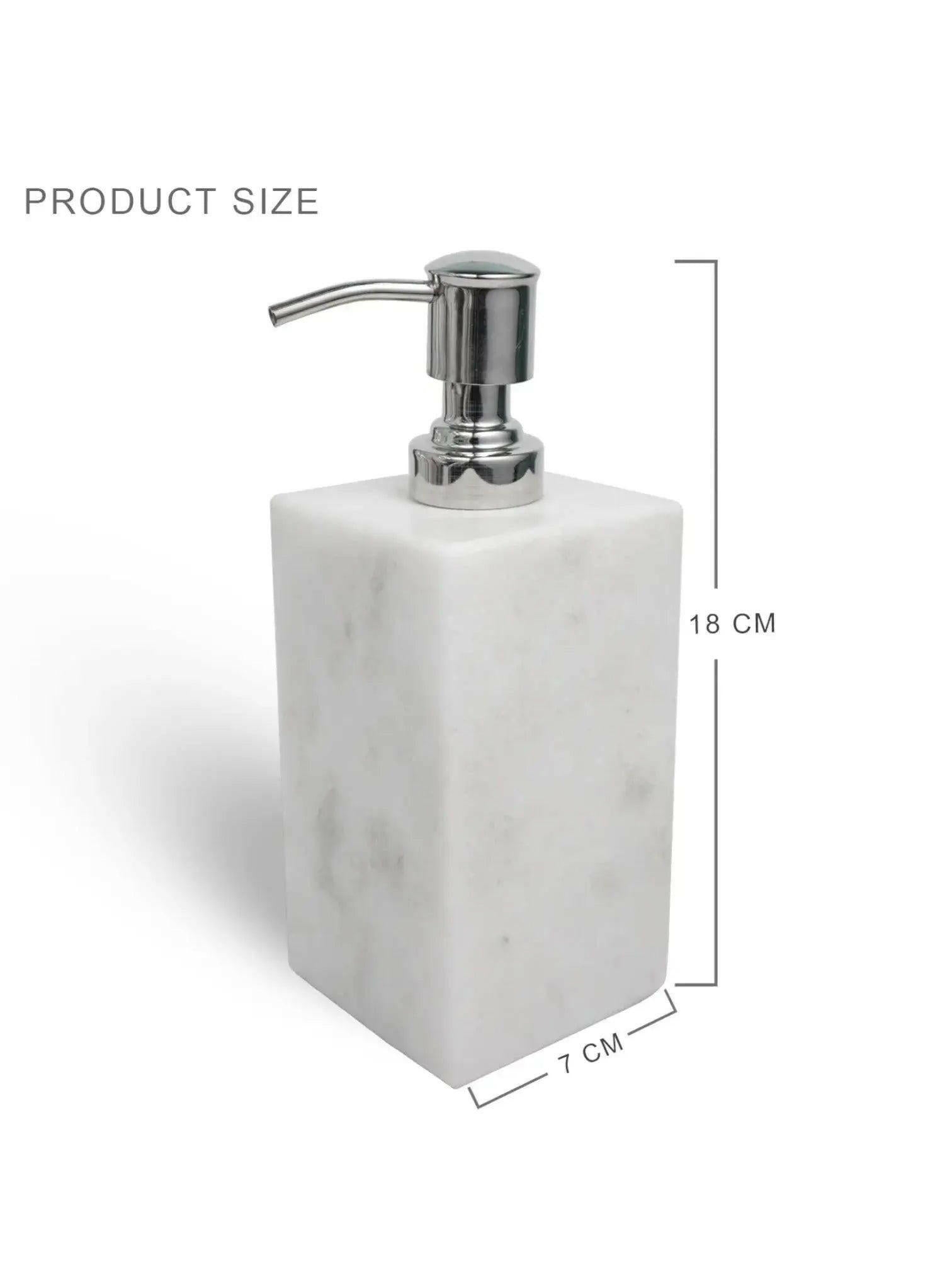 White Marble Soap Lotion Dispenser for Bathroom.